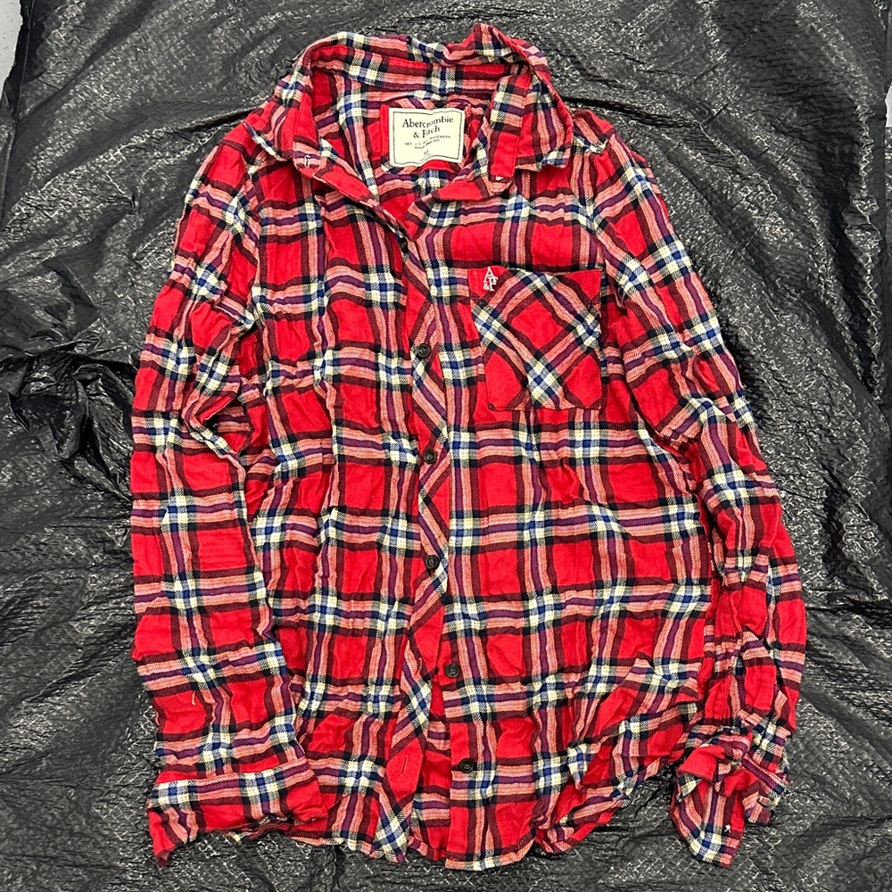 Abercrombie & Fitch Red and Blue Checkered Shirt
